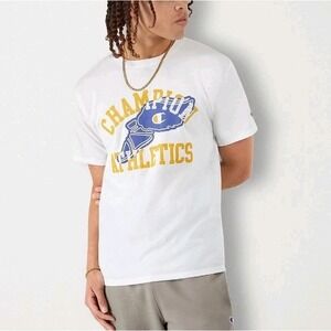Champion Athletics Classic‎ Winged Foot Big Logo T-Shirt Mens XL White Blue NWT